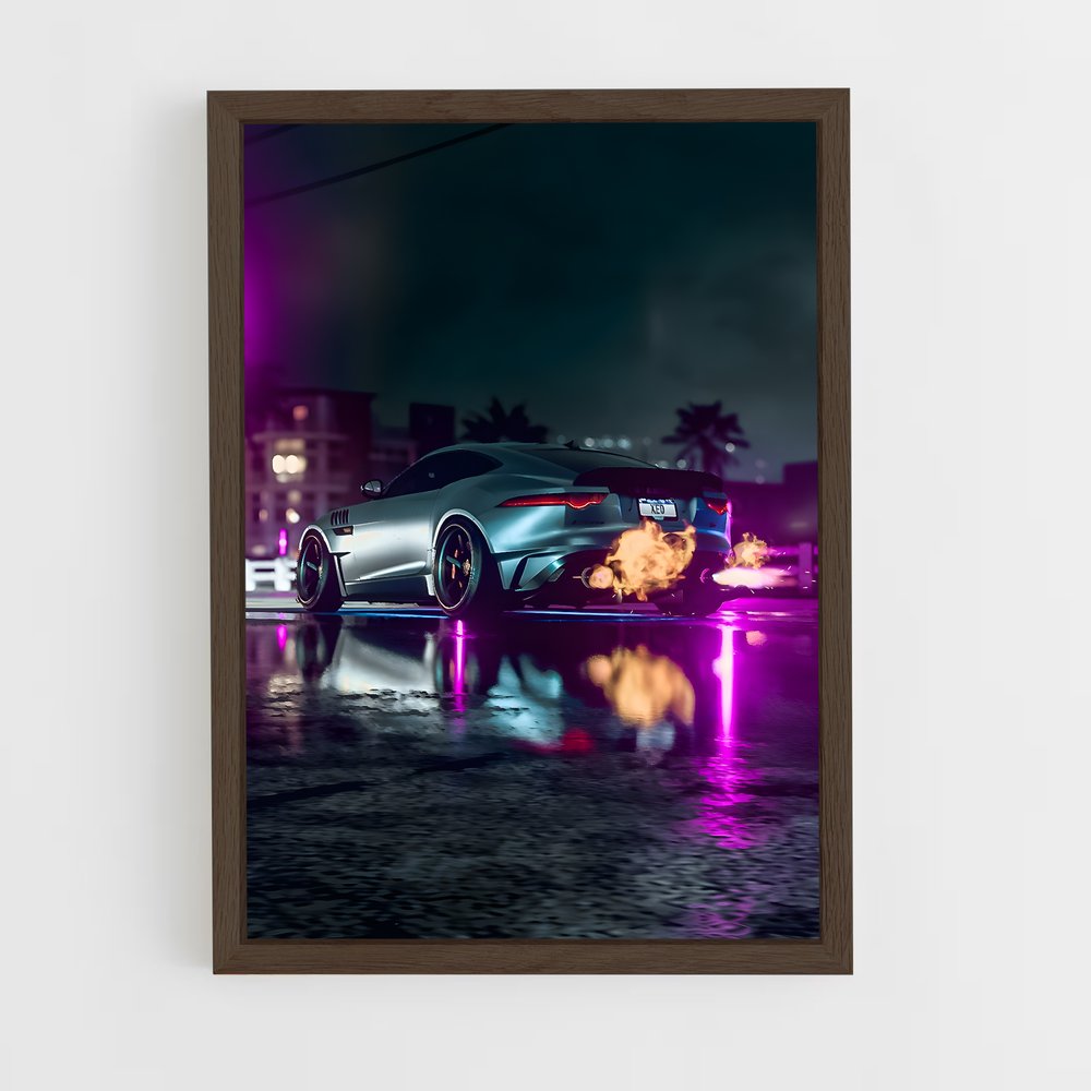 Poster Nuit Enflammée – affiche Jaguar (vue 5)